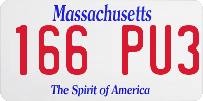 MA license plate 166PU3