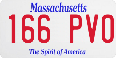 MA license plate 166PV0
