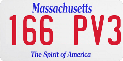 MA license plate 166PV3