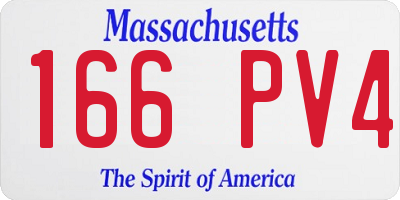 MA license plate 166PV4