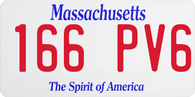 MA license plate 166PV6