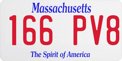 MA license plate 166PV8