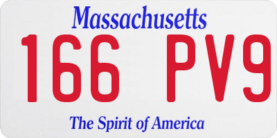 MA license plate 166PV9