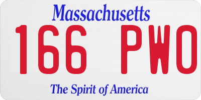 MA license plate 166PW0