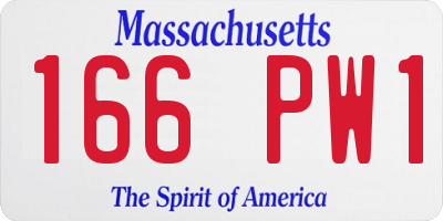 MA license plate 166PW1