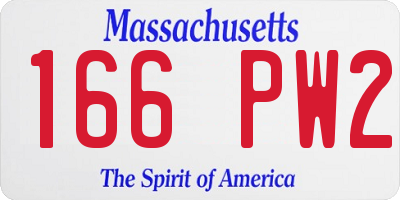 MA license plate 166PW2