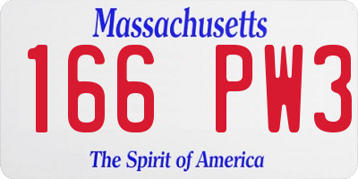 MA license plate 166PW3