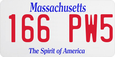 MA license plate 166PW5