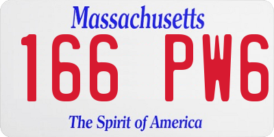 MA license plate 166PW6