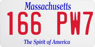 MA license plate 166PW7