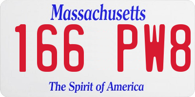 MA license plate 166PW8