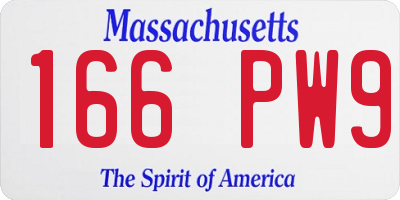 MA license plate 166PW9