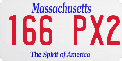 MA license plate 166PX2