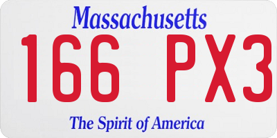 MA license plate 166PX3