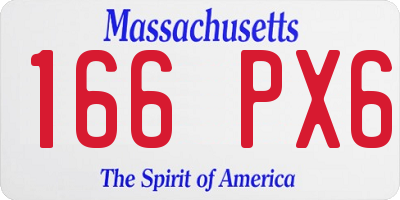 MA license plate 166PX6