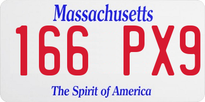 MA license plate 166PX9