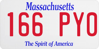 MA license plate 166PY0
