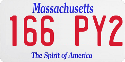 MA license plate 166PY2