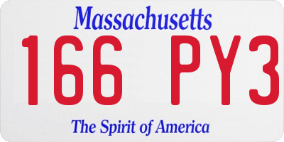 MA license plate 166PY3