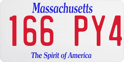 MA license plate 166PY4
