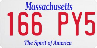 MA license plate 166PY5