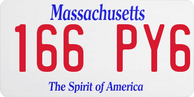 MA license plate 166PY6