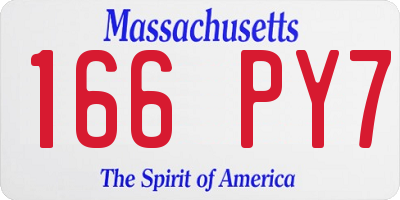MA license plate 166PY7