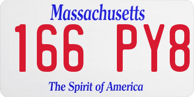 MA license plate 166PY8