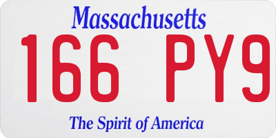 MA license plate 166PY9