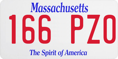 MA license plate 166PZ0