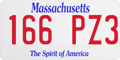 MA license plate 166PZ3