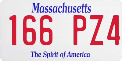 MA license plate 166PZ4