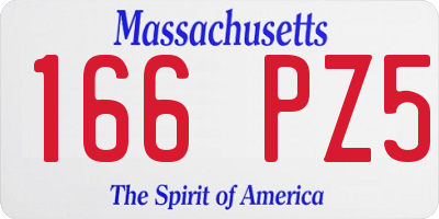 MA license plate 166PZ5