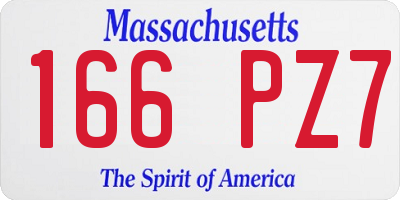 MA license plate 166PZ7