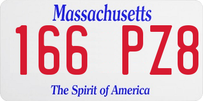 MA license plate 166PZ8