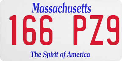 MA license plate 166PZ9