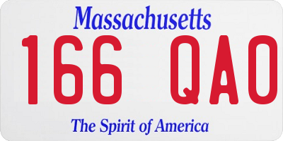 MA license plate 166QA0