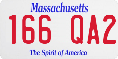 MA license plate 166QA2