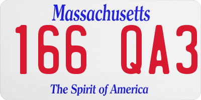 MA license plate 166QA3