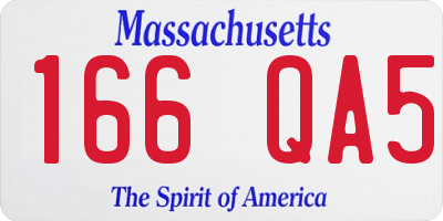 MA license plate 166QA5