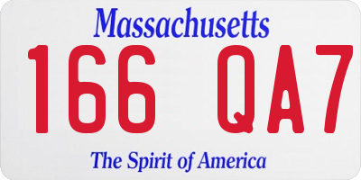 MA license plate 166QA7