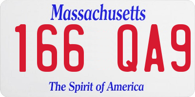 MA license plate 166QA9