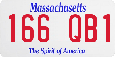 MA license plate 166QB1