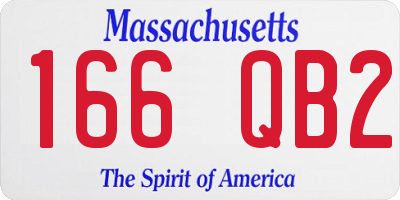 MA license plate 166QB2