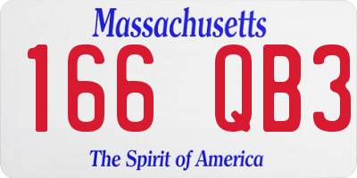 MA license plate 166QB3