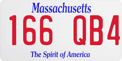MA license plate 166QB4