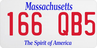 MA license plate 166QB5