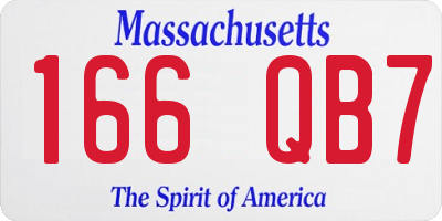 MA license plate 166QB7