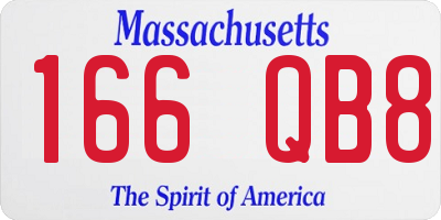 MA license plate 166QB8
