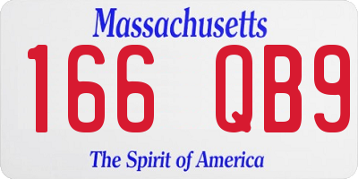 MA license plate 166QB9